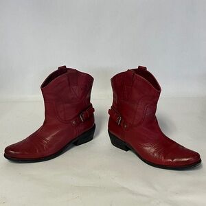 Franco Sarto Burgundy Ankle Booties